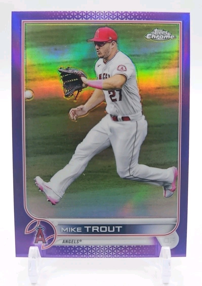 2022 Topps Chrome Mike Trout Purple Refractor #200 Angles 175/250