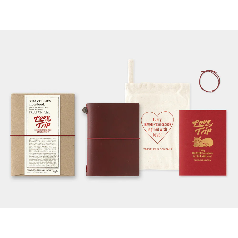 Traveler's Company LOVE AND TRIP Passport Red Notebook STARTER KIT *SEALED NEW*