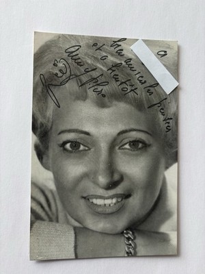 Autogramm Fotokarte gewidmet Anny Flora Sängerin