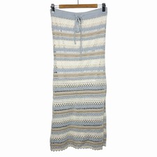 Crochet Maxi Skirt Womens M Boho Hippie 70s Festival Cottagecore Coastal Beachy