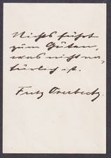 Fritz Overbeck Painter Eraser Autograph Handwriting Schiller Quote 1903