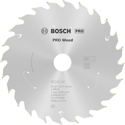 Bosch Akku-Kreissägeblatt Standard for Wood, 140 x 1,5/1 x 20, 24 Zähne