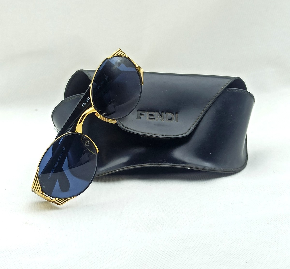 Vintage Fendi FS 241 Janus Medallion Sunglasses Gold / Black Rare
