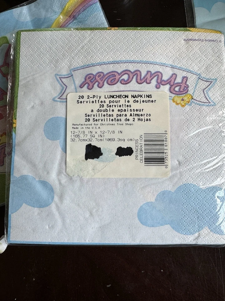 Princess Party Supplies Paper Cups Napkins Blowouts Loot Bags Girl Birthday - Image 4 of 4