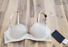 Calvin Klein Women's Black Bridal Lightly Lined Plunge Bra QF7751 - Ivory 32C