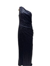 Lauren Ralph Lauren One Shoulder Evening Gown Navy Sequin Gown Womens Size 14