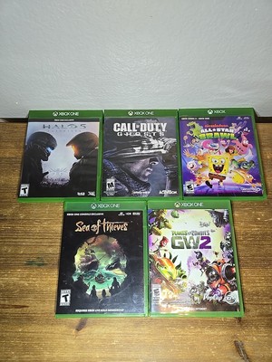 Lot Of 5 Xbox One Halo COD Ghost SpongeBob All Star Brawl Plant Vs Zombies GW2