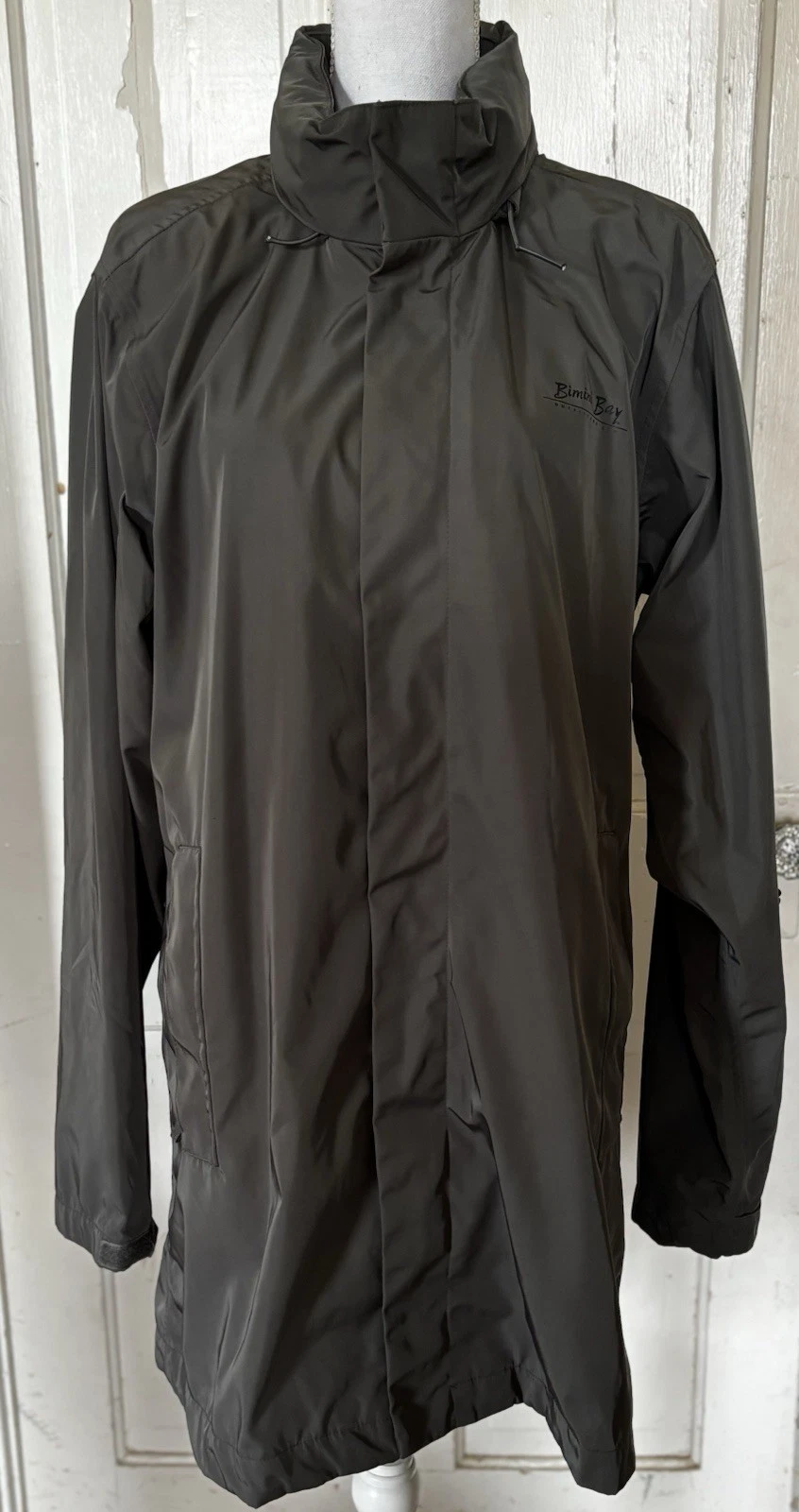 Bimini Bay Outfitters Mens Large Gray Jacket Fishing Windbreaker Water Resistant