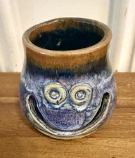 Olson Stoneware Egg Separator Art Studio Pottery Smiling Face