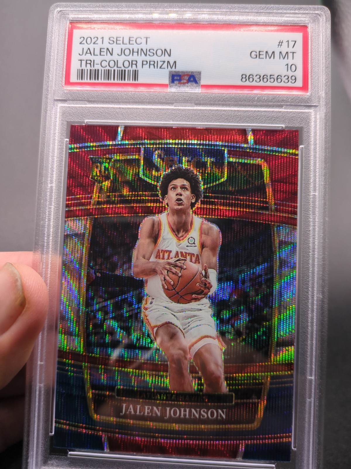 2021-22 Panini Select -  Jalen Johnson #17 Tri-Color Prizm (RC) PSA 10 POP 3