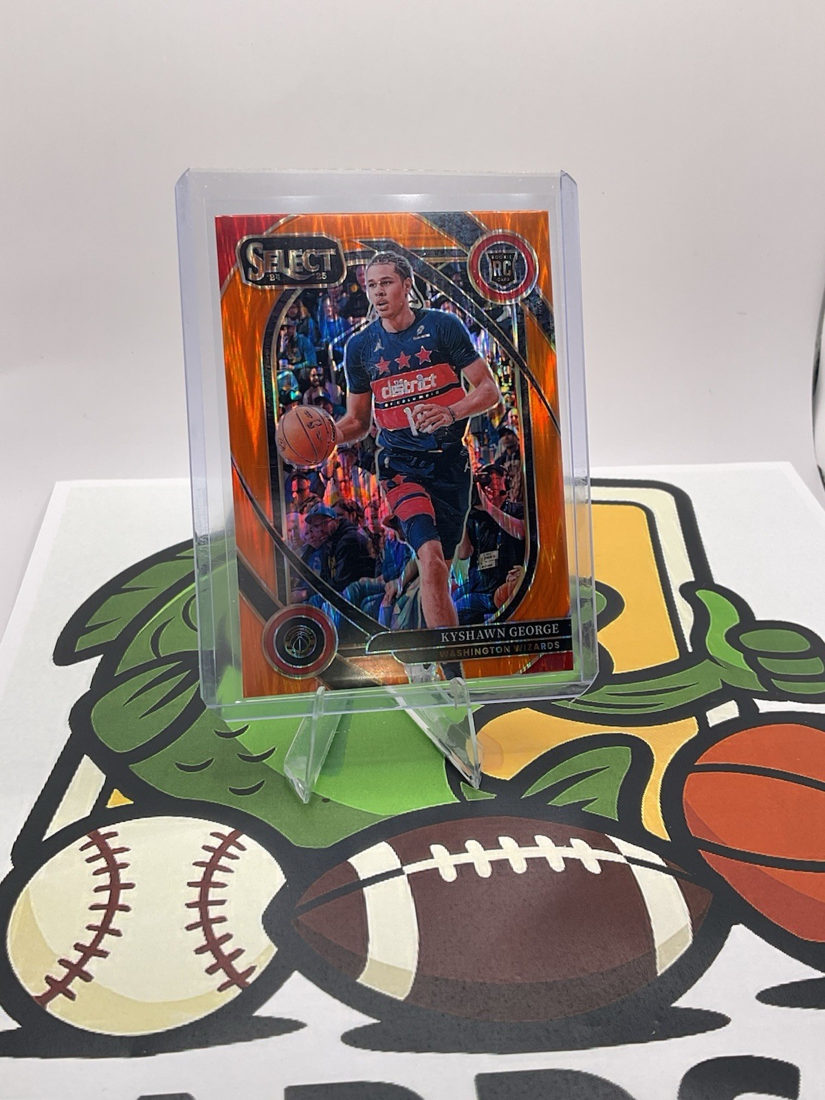 2024-25 Select Kyshawn George Courtside RC Orange Tectonic Prizm #285 Wizards