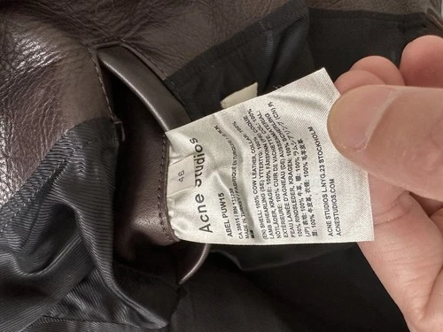 Acne Studios ABEL PWWF Leather Shearling Bomber Jacket Brown Men’s 46/small image 4