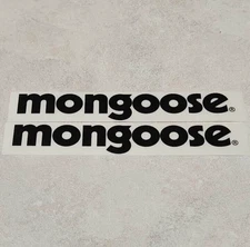 Mongoose 7x1.5" pre cut black on clear  high quality weatherproof sticker 2pcs