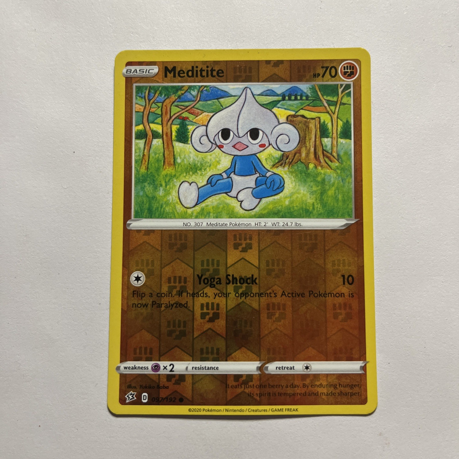 Pokemon - Meditite - 097/192 - Rebel Clash - Reverse Holo b