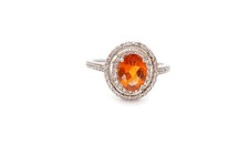 Sterling Silver 925 Citrine White Topaz Ring Size 11