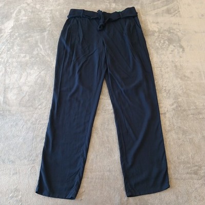 Maurices Ankle Pants Womens XL Blue Lightweight Belted Pull On Pockets New