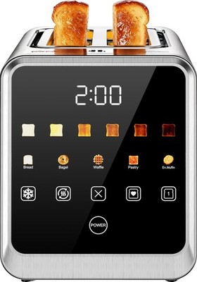 2 Slice Toaster, Smart Digital Touchscreen with Memory Function, 1.5'' Extra-W...
