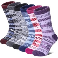 Kids Merino Wool Hiking Socks Toddlers Boys Girls Cozy Thermal 1-3T Snowflake
