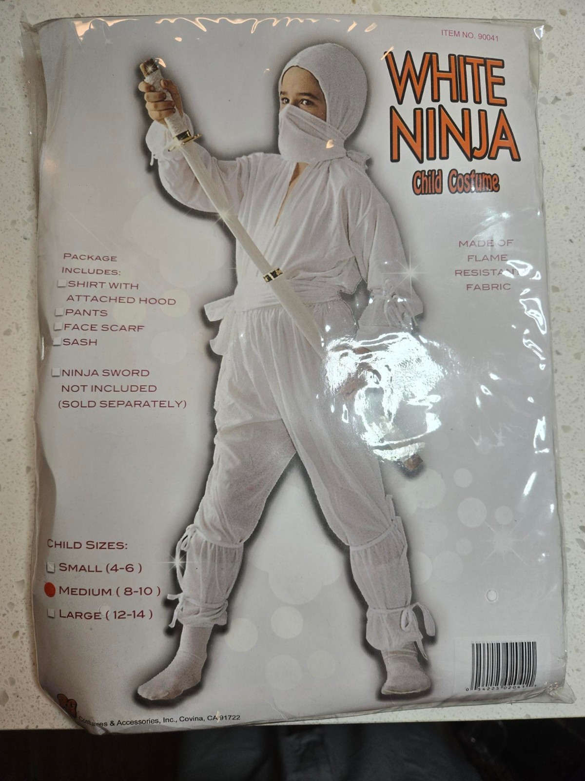 RG Costumes White Ninja Child Halloween Costume 90041-M Medium