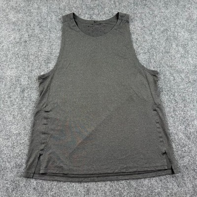 Lululemon Fast and Free Tank Top L Gray Laser Cut Perforated