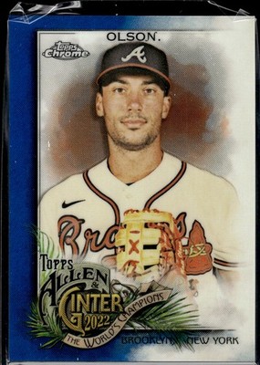 2022 Topps Allen & Ginter Chrome #57 Matt Olson Blue Refractor #/150
