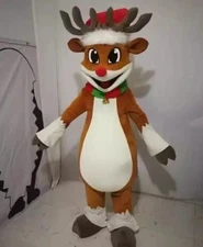 Christmas Deer Cartoon Mascot Costume Elk Doll Adult Fancy Cosplay Party Dress