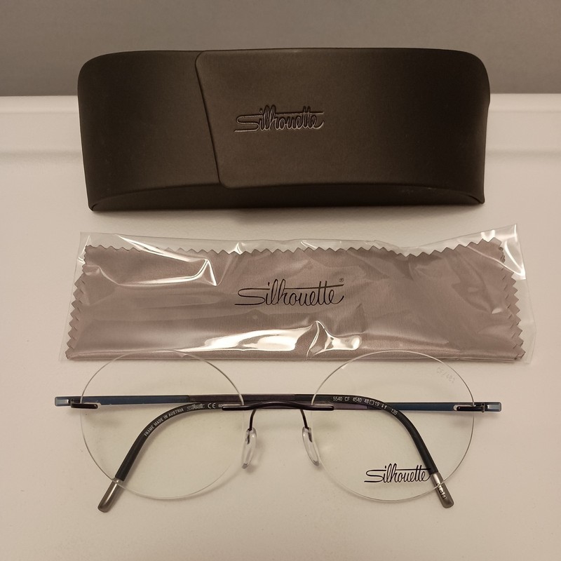 Silhouette 5540 CF 4540 Unisex Eyeglasses Navy, Round Rimless, 48-19-135 B:44.2