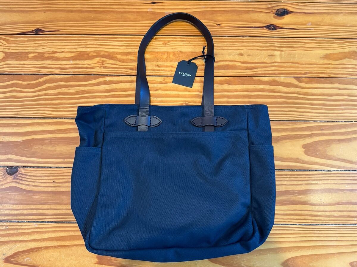 Filson Rugged Twill Tote Bag MADE IN USA Navy Dark Blue Filson Rugged Twill Tote Bag MADE IN USA Navy Dark Blue