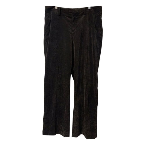 Coldwater Creek Women's Size 16 Black Wide-Leg Corduroy Trousers