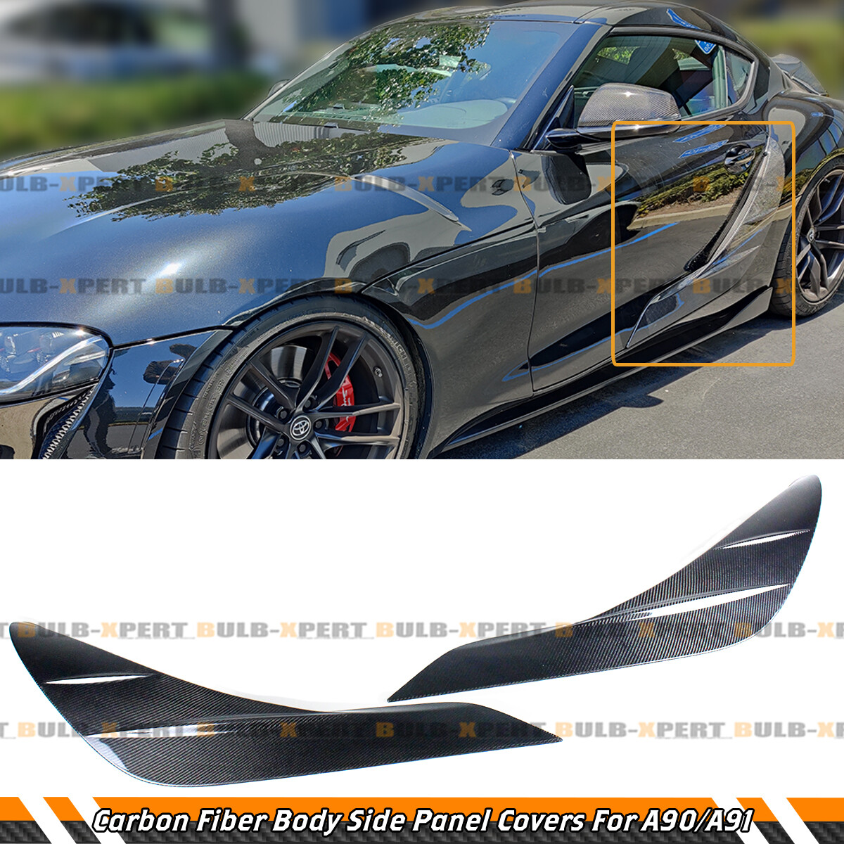 スープラページ For 2019-2026 Toyota GR Supra A90 A91 Carbon Fiber Door Panel