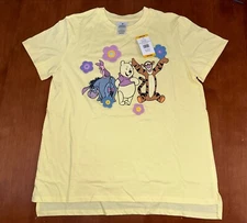 Disney Winnie The Pooh Women's Soft Short Sleeve Graphic Crochet Print T-Shirt