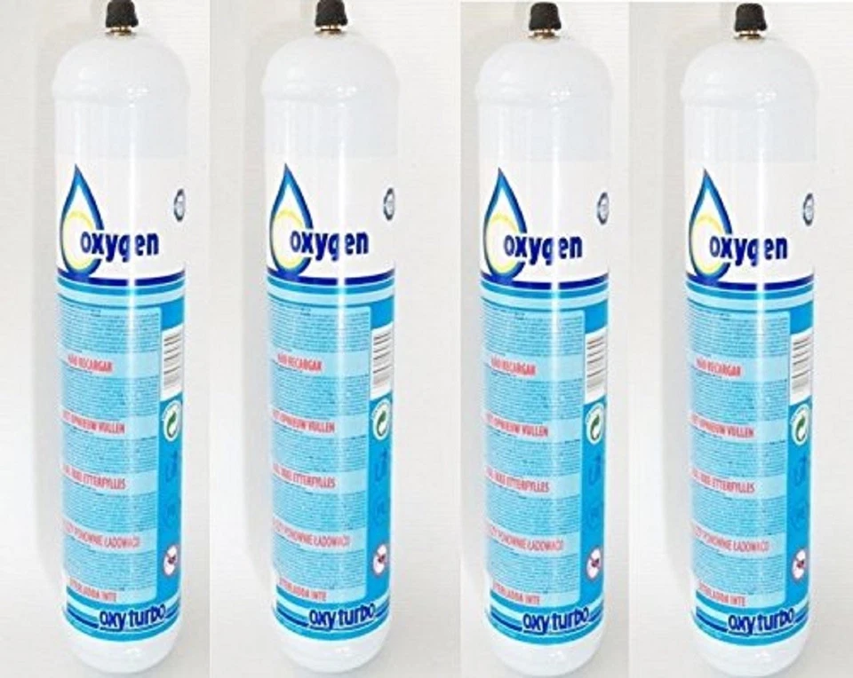 4 pezzi BOMBOLA OSSIGENO PER TURBOSET 90 e TURBOSET 110 OXYTURBO 1 LIT 1,3KG