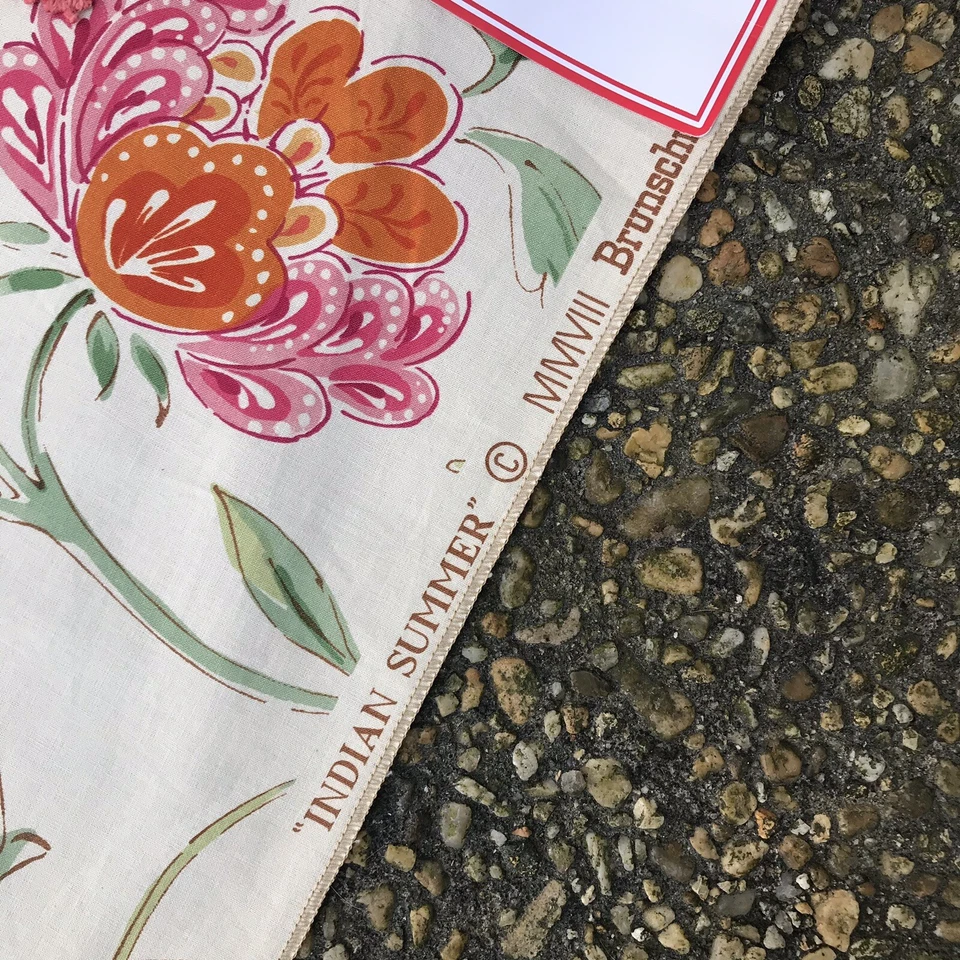 Brunschwig & Fils INDIAN SUMMER Pink Bittersweet Sample One Yard Of Fabric - Image 3 of 4