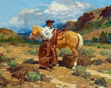 Rim Rock Wrangler, 1935 by Frank Tenney Johnson Western Giclee Print Ships Free