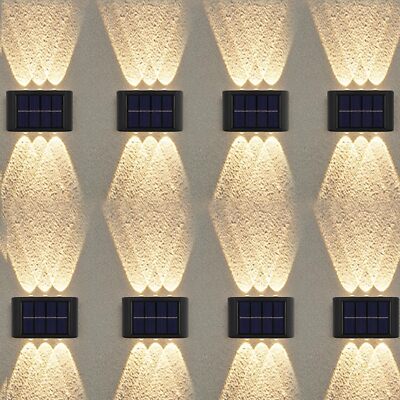 6 LED Solar Wall Lights Outdoor Garden Pathway Fence Deck Step Lamp WATERPROOF