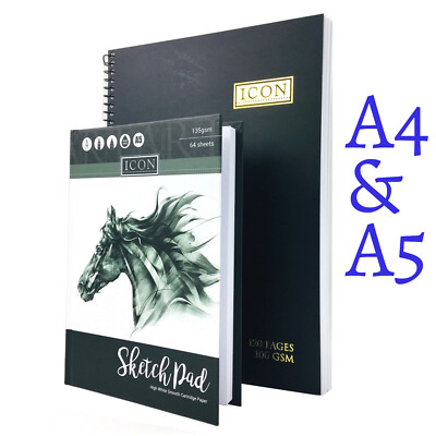 A4 & A5 Sketch Book Pad Spiral Book Artist Sketching Drawing Pad Art ...