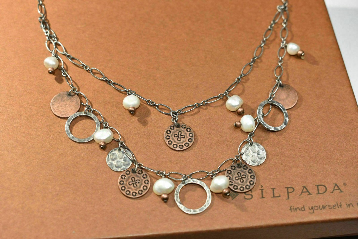 Collana Silpada N1567 - Perle Acqua Dolce E Monete, Argento Sterling 925 - 4