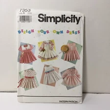 Simplicity 7353 Size 2-6x Girls' Design Your Own Dress