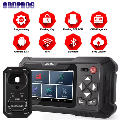 OBDPROG M501 Diagnosegerät Auto KFZ OBD2 Scanner IMMO Schlüssel Programmierer DE