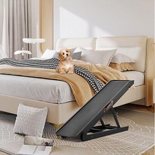 NAIZEA 4 Height Adjustable Dog Ramp for All Dogs and Cats Dog Ramp for Couch Bed