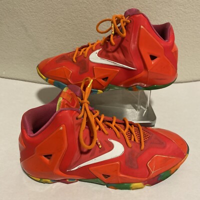 Nike LeBron 11 Fruity Pebbles GS Basketball Shoes 621712-600 Bright Pink  Mens 7Y