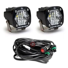 Baja Designs® S1 LED Pod Lights Pair Clear Wide Cornering w/Wire Harness 387805