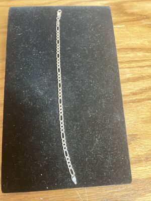 5 Grams, 7'' Long 3/16'' Wide Figaro SS 925 Bracelet