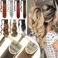 Magic Ponytail Clip In Real as Human Hair Extensions Wrap Around Pony Tail THICK