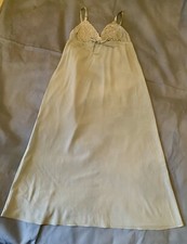 Vintage 1950 s Nightgown Hulya Konfeksiyon Nighty Sz SMALL Embroidery European