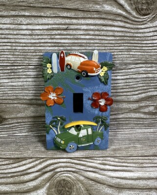Borders Unlimited Tropical Surfing Ocean Cars Ceramic Single Light Switch Plate