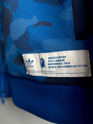 BAPE Adidas Track Jacket Adicolor FW18 Tracksuit Top Blue Men's L