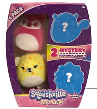 Squishmallows Squishville Bright Squad 4 pack 2" Figures 2 Mystery Plush New