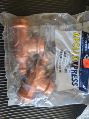 NEW 2 PACK COPPER EPC APOLLO XPRESS 811 1x1/2x1 REDUCING TEE L6b