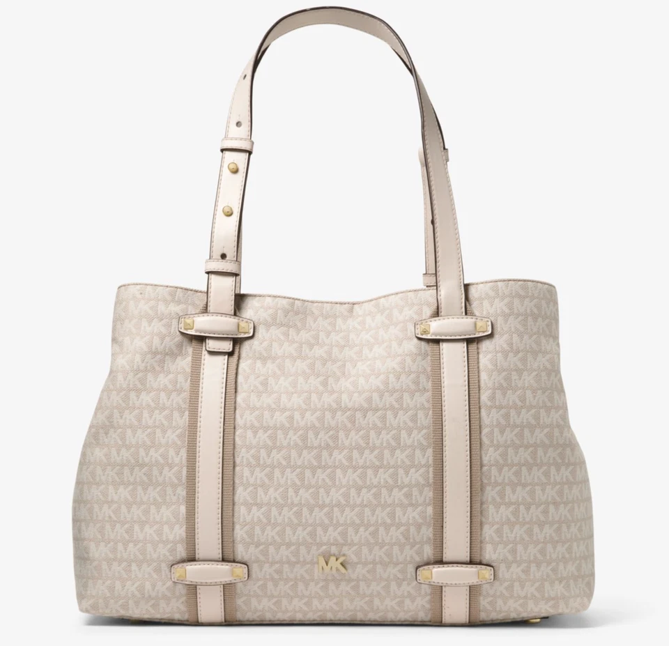 Bolso de Mano MICHAEL MICHAEL KORS Griffin Grande Logo Jacquard 30T8TN7T3J Natural Foto 4 de 4